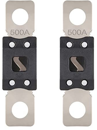 VEXUNGA Mega Fuse 500A MEGA/AMG/ANM Screw Fuse 500 Amp 500Amp High Current Strip Bolt-on Fuses for Cars (Pack of 2pcs)