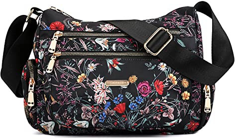 Jywmsc Damen Elephant Hobo Umhängetasche Multi Pocket Lässige Umhängetasche Leichte Crossbody-Handtaschen Seitentasche