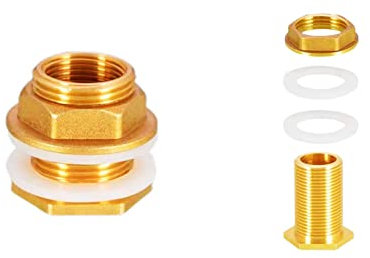 Regentonne/Universal Regentonnendurchführung - Tankdurchführung aus Messing als Anschluss für Wasserhahn oder Zapfhahn - Fassverschraubung 1''/ 3/4'' 1/2'' Zoll Innengewinde (25mm(3/4''))