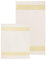 Badematte Badezimmerteppich Badteppich Duschmatte Badvorleger Set 2 teilig griechisches Mäander Muster in beige Creme Gold mit Noppen - 100% Baumwolle rutschfest waschbar Fussbodenheizung - 2er Set