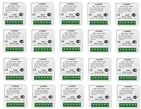 proAMEDEN Interruptor inteligente wifi 16A, MINI Smart switch wifi, Módulo interruptor, app Tuya/SmartLife, Compatible con Alexa, Google Home (20)
