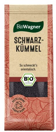 BioWagner - Bio Schwarzkümmel | ideal für Eintöpfe, Fleischgerichte und Hülsenfrüchte | naturbelassene Bio-Zutaten | recyclebare Verpackung | 50 g