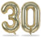 Champagne Gold Number 30 Balloons, 40 Inch Light Gold Foil Number 3 & 0 Balloons for Women, Self Inflating 30th Birthday Balloons for 30 Year Old Men Anniversary Birthday Party Decorations Supplies