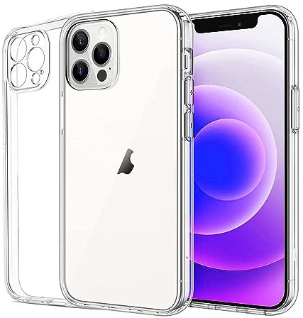 WORLD CONNECTERE Case for iPhone 12 Pro Max, Crystal Clear Basic Case, Shockproof Bumper Cover, Anti-Scratch Clear Back, Phone Cover for iPhone 12 Pro Max Smartphone, Transparent