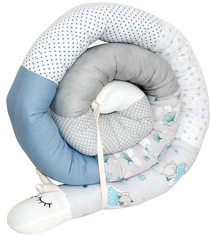Bettschlange/Bettschnecke XXL (Motiv Elefant) Länge 250cm **personalisierbar** Seitenschläferkissen, Stillkissen