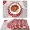 Tischsets Abwaschbar Weihnachten Rot Dahlie Blumen Platzset Leinen Wetterfest Platzdeckchen Schmutzabweisend Hitzebeständig Esstisch Speisetisch Tischset Urlaub Küche Party Deko 32x45 cm, 4er Set