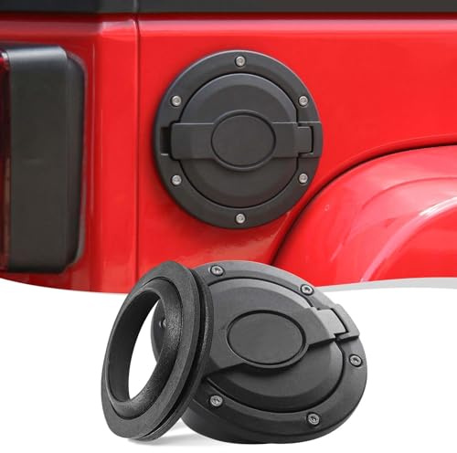 Tankdeckel-Tankdeckel, kompatibel mit Jeep Wrangler JK JKU 2007–2018, 2 & 4 Türen (schwarz, mit Gummiringen), Tankdeckel