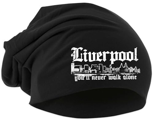 UGLYSHIRT Liverpool Skyline Mütze | Strickmütze Liverpool Sport Mütze Hut Logo Hat Stadt Dehnbar | Beanie
