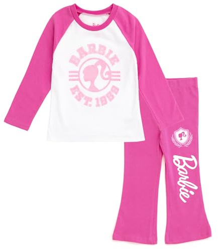 Barbie Completo da bambina con maglietta e pantaloni, per bambini fino a grandi bambini (2T - 14-16)