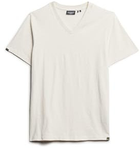 Superdry Herren T-Shirt aus Flammgarn mit V-Ausschnitt Hafer Creme Meliert XL