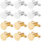 SUNNYCLUE 20 Stück Silberne Manschettenknopf Rohlinge Goldene Runde Manschettenknöpfe Messing Business Smoking Tablett Lünettenrohlinge Manschettenknopf Ohrstecker Einstellungen Für Herren Manschetten