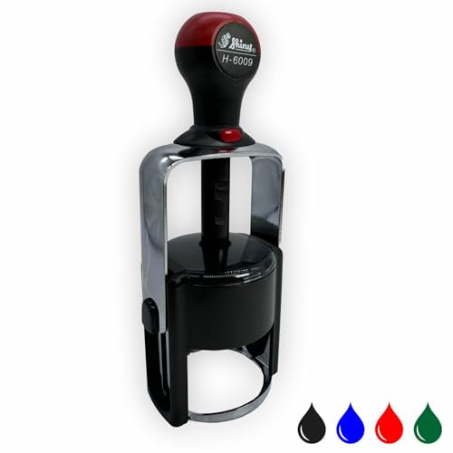 Personalisierter Stempel mit Wunschtext - selbstfärbender Stempel als Namensstempel, Adressstempel, Firmenstempel zu verwenden (Ø=45mm)