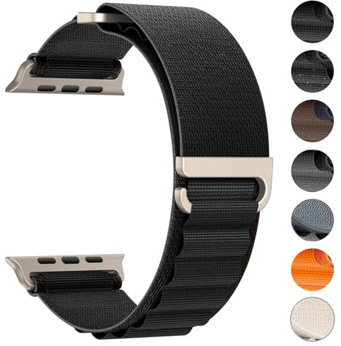 MRAIN-H Patentiert Alpine Loop Kompatibel mit Apple Watch Armband Ultra 2 1 49mm 46mm 45mm 44mm 42mm 41mm 40mm 38mm Damen Herren, Nylon Sport Armbänder für iWatch Series 10 9 8 7 6 5 4 3 SE Ultra 2 1