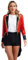 FEESHOW Damen Kostüm Zirkusdirektor Jacke Glitzer Pailletten Frack Vintage Mittelalter Karneval Fasching Kostüm Husar Schlagzeuger Uniform Mantel Rot S