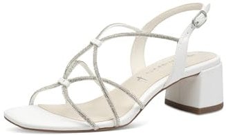 Tamaris Femme Damen 1-28236-42 Sandale à Talon, Blanche, 41 EU