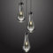ZYBWL Schwarz Raindrop Pendelleuchten 3 flammig Küche Insel Kristalle hängelampe klar massivem Glas Pendelleuchte moderne Kronleuchter für Esszimmer Veranda Flur Wohnzimmer E27 Fassung