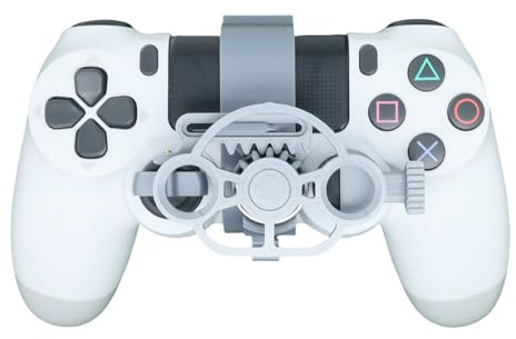 Genérico Mini 3D printing Steering Wheel for PS4 Game Controller Auxiliary Racing Steering Wheel Replacement Accessories (Silver)