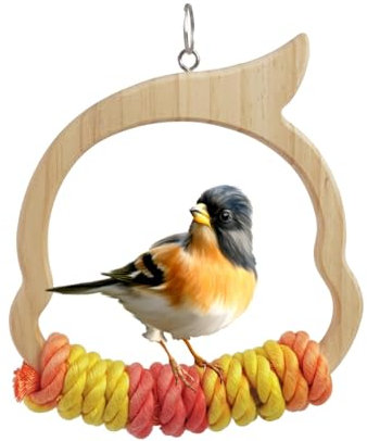 Vogelschaukel: Natürlicher Holzständer für Papageien, Zubehör für Vogelkäfige und Spielzeug für Wellensittiche für Liebesvögel, Nymphensittich, Kokosfinken
