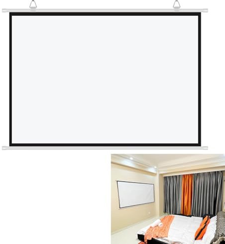 30 40 50 60 72 Projector Screen, 4:3/16:9 Indoor Pull Up Portable Projector Screen, Small Projector Screen, Roll Down Movie Screen for Home Theater Backyard Party Movie Nights(4:3,40in)