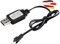 USB-Ladekabel mit SM-2P Stecker mit 7.2V für Akkus von u. a. RC Flugzeuge, Drohnen, Bagger, Fahrzeuge, Autos, Panzer und andere RC Modelle, ferngesteuerte Spielzeuge oder elektrische Artikel