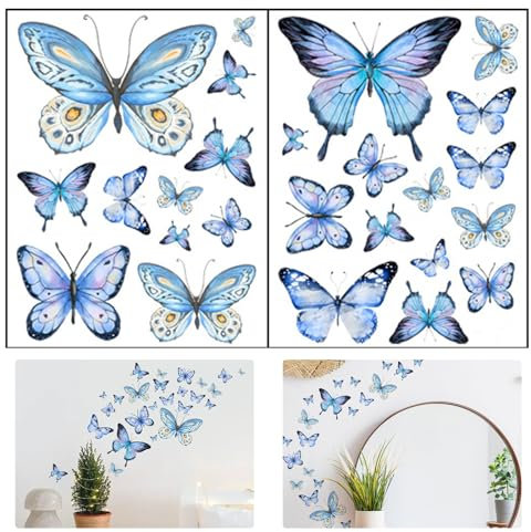 25 Stück Wandtattoo Schmetterlinge Leuchtend, Wandtattoo Leuchtend Schmetterling Wandaufkleber, Schmetterling Deko Wandsticker, für Wohnzimmer Schlafzimmer Kinderzimmer