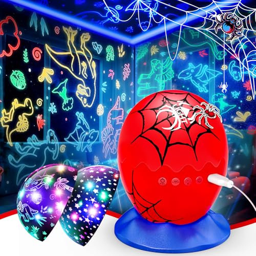 Spider-Veilleuse Enfant, Dinausaure Cadeau Garcon 2 3 4 5 6 7 8 9 Ans Dinausoro Lampe Spider Jouet Enfant 3 4 5 6 7 8 Ans Garcon Spider Veilleuse Bébé Spider Cadeau Enfants Pâques Anniversaire Noel