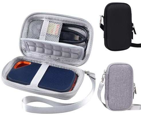 GOZINA Hard Drive Case for SanDisk Extreme PRO Portable SSD 1TB 2TB External SDSSDE61 SDSSDE60 SDSSDE30 SDSSDE81, Sandisk Hard Drive Portable Travel Cases, Waterproof Protective Storage Case (gray)