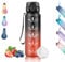 Gourde 1l, Gourde Sport, Gourde GraduéeAnti-Fuite, Gourde Motivation avec Slogan de Motivation, Gourdes de Camping et Randonnée, Facile à Nettoyer, pour Fitness, Yoga, Extérieur, Running, Noir-Rouge