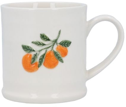 Gisela Graham Orange Branch Embossed Stoneware Mug