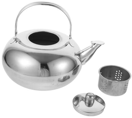 OUNONA tetera coffee pot bote de ebullición olla caliente eléctrica hervidor de agua para estufa hervidores eléctricos hervidor de agua caliente bote infusor de té Acero inoxidable Plata