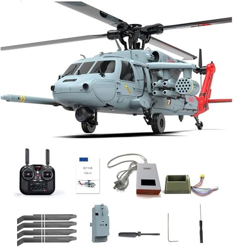 F09-H SH60 RC Helicopter with Camera, 2.4G 8CH Remote Control Aircraft, Dual Brushless Wingless, 6G/3D Stunt Copter Model for Adults
