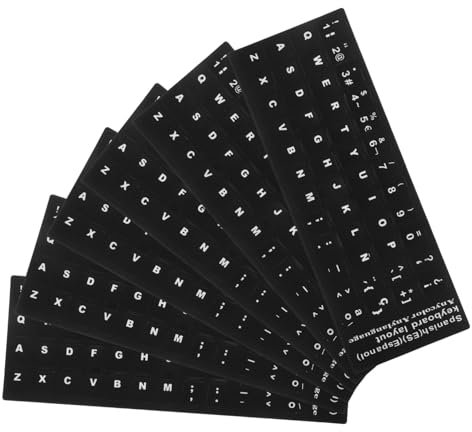 Holibanna 6 Blätter Laptop Tastatur Aufkleber wasserdichte Teiliges mit Weißer Beschriftung für Pc Notebooks Sprachkommunikation Selbstlernen