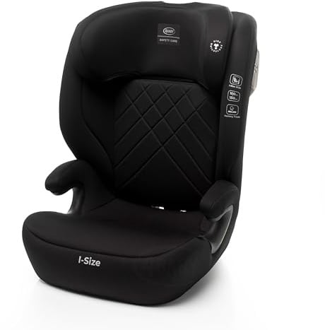 KINDERSITZ 4Baby Nero i-SIZE 100-150 cm, 10-fach VERSTELLBARE, KOPFSTÜTZE, Seitenaufprallschutz (Schwarz)