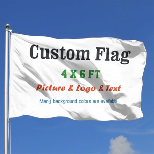 HUKQWX Fahne Selbst Gestalten-Personalisiert Druck Druck Eigenes Logo/Bild/Wörter- verfügbar-Individuelle Dekorations fahnen Für Den Innen-Und Außenbereich - doppelseitig - 2.5X4 FT