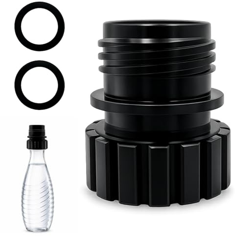 Seefey Adapter für Glasflaschen,Adapter Quick Connect für Soda 0,7L Glasflasche,Wasserdampf, Schnellverbindung(Schwarz)