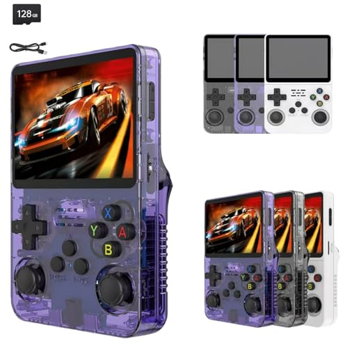 Générique Console Portative Rétro R36S | 40 000+ Jeux Classiques 128Go | Système Linux Open Source | Écran IPS 3,5 Batterie 3500mAh (D)