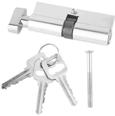 Türschließzylinder Aus Aluminium Mit Drehknopf (35/35) – Aufbruchsicheres Möbelschloss-Set Mit 3 Schlüsseln For UPVC-Türen