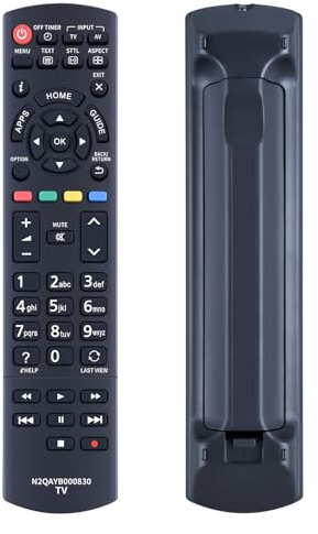 WKOLF N2QAYB000830 N2QAYB000840 Telecomando sostitutivo, compatibile con Panasonic Viera LCD LED TV TX-L32EN63 TX-39AS600Y TX-39ASW504 TX-39ASW604 TX-L42E6EK TX-42AS500E TX-42AS500Y TX-42AS600EW TX