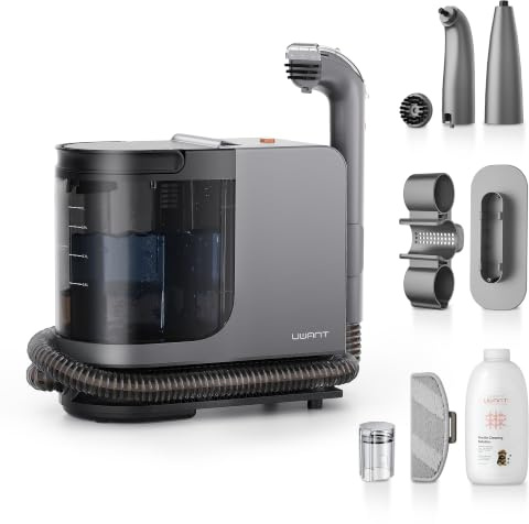 uwant Y200 Steam Lavamaterassi Lava e Aspira 1750W Lavatappeti E Divani Lava E Asciuga Igienizza 99.9% Pulitore a Vapore per Divani Tappezzerie, Tappeti 100°C Autopulizia 4 Testine