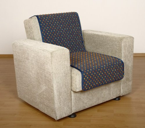 Sesselschoner mit Noppen Farbe: Blau, Größe: 47 cm W x 175 cm T