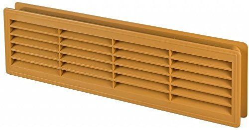 Lüftungsgitter Farbe Buche Tür Türluftgitter T15K Türgitter doppelseitig blickdicht Kunststoffgitter 460 x 135 mm Bad Küche zum Nachrüsten