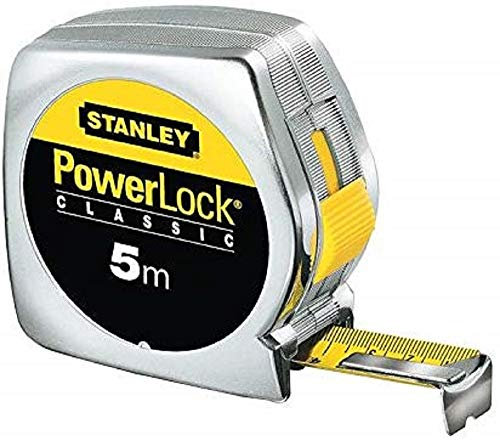 STANLEY 1-33-191 Flexómetro Powerlock Classic 5m x 19mm sin agujero, Argent