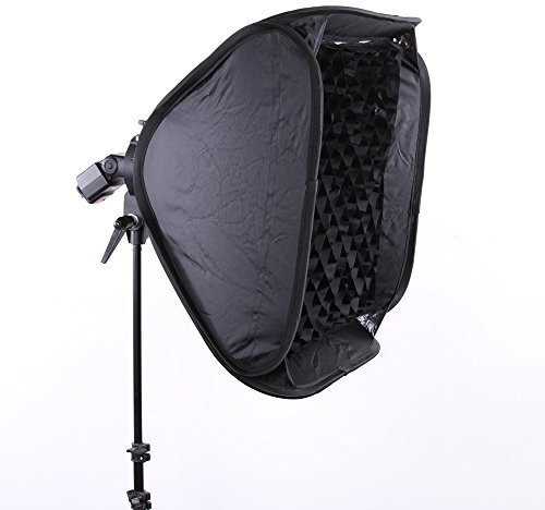 Fotga 60X60cm/24x24 Portatile, Pieghevole e Snoot Soft Box per Speedlite e S-tipo Adattatore Staffa In Forma Bowens Anello di Velocità Pistola istantanea Elinchrom Monte con i kit di griglia softbox. (24/ 60cm morbido box + Elinchrom S-Type + Griglia a nido d'ape)