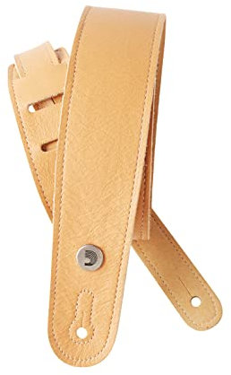 D'Addario schmaler Gitarrengurt aus Leder, Gelb