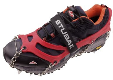STUBAI Grödel für Wander-Schuhe | Mount Track rot, Größe XL, Antirutsch-Schuhkrallen aus Edelstahl für Winter, rutschfeste Spikes für Schuhe, Wandern, Schnee, Outdoor