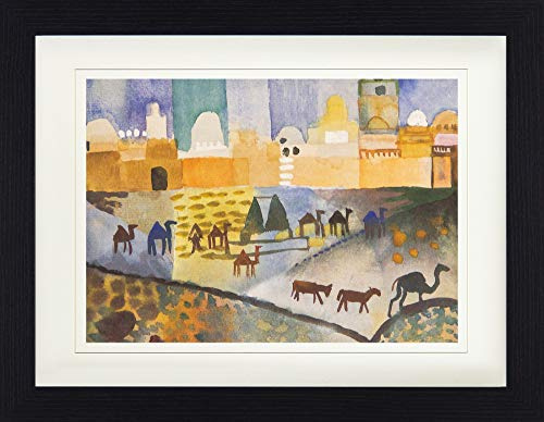 1art1 August Macke Poster Kairouan I, 1914 Gerahmtes Bild Mit Edlem Passepartout | Wand-Bilder | Im Bilderrahmen 40x30 cm