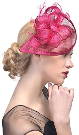 Ulalaza Frauen Fascinators Hut Haarspange Feder Hochzeit Braut Cocktail Hut Derby Kirche Bankett f¨¹r M?dchen
