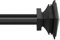 Deco Window Adjustable Curtain Pole 91 to 168 cm Extendable 36 to 168 Inch Drapery Rod for Windows with Square Finials & Bracket Set (Black, 25/22mm Diameter)