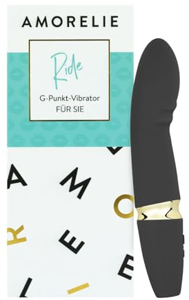 AMORELIE Ride – G-Punkt Vibrator 18,5cm für Sie | Wasserdicht mit Akku (Schwarz)