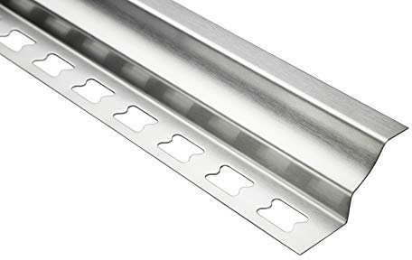 HEXIM Fliesenschienen/Edelstahlschienen, silber gebürstet 2m - große Auswahl an Schienenhöhen und Profilen, V2A Edelstahl - 12mm Innenecke rund